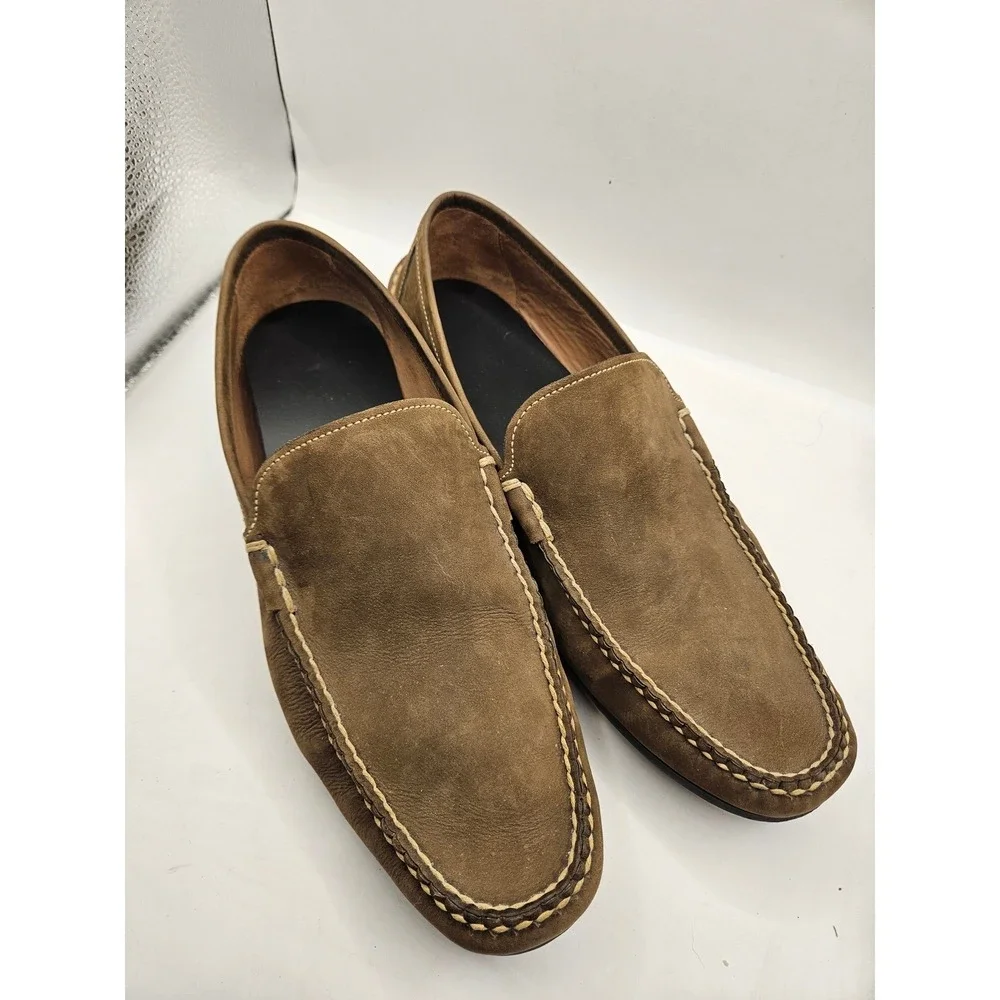Peter Millar Suede Driving Moccasins Men 9W Loafers Shoes Brown‎ #386